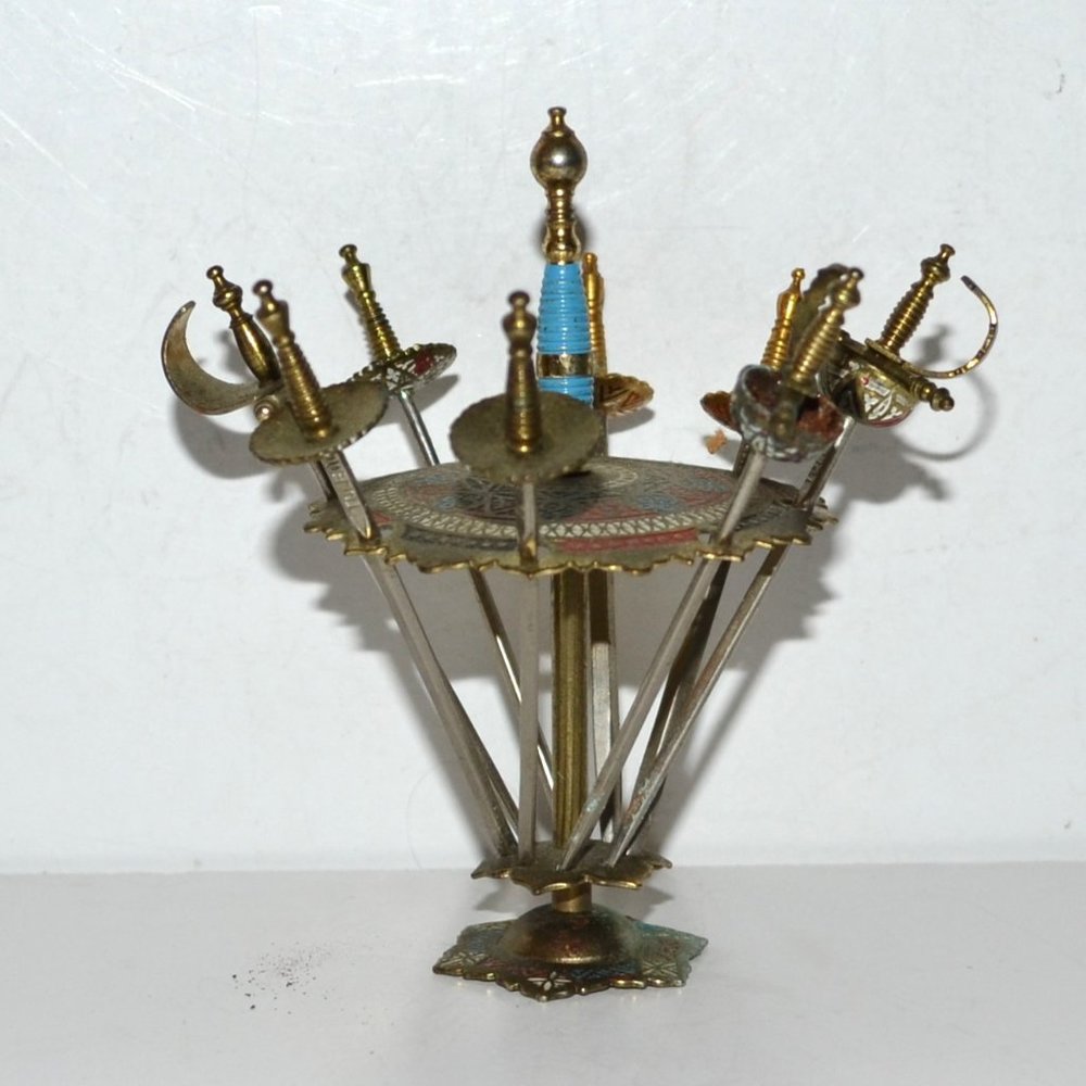 Set Of 8 Horsdouvres  Holders Sword Design In Rack 8 Pieces Entertaining…
